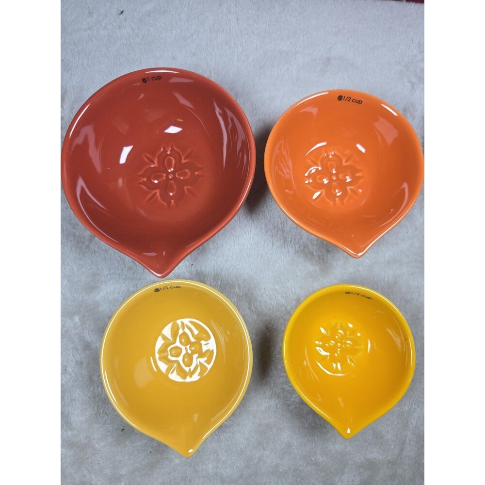 Chantal Ceramic Spouted Measuring Cups Set of 4 Fall Colors